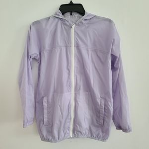 Land's End Kids Lilac Purple Packable Windbreaker Jacket Size M 10- 12